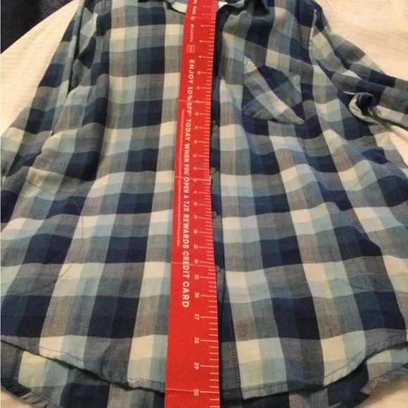 NWT J Jill Blue Plaid Button-Up Shirt with Pockets, size XL - Picture 6 of 9